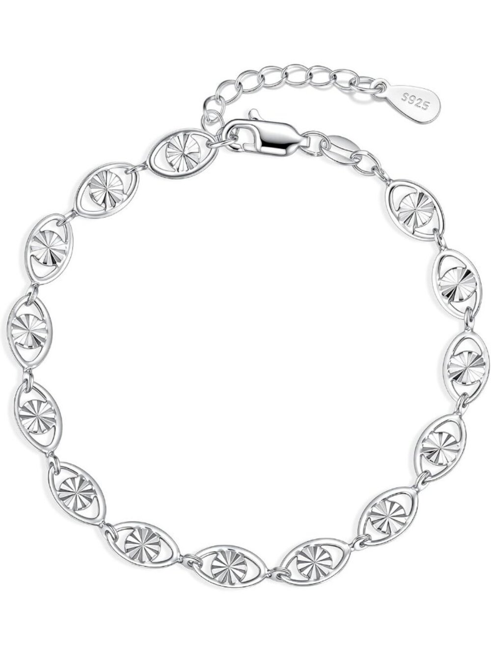 Exquisite 925 Sterling Silver Bracelet for Women, Durable Chain, 6.5-8 Inches